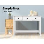 Artiss Console Table 3 Drawers 100CM White Chole - Image 5