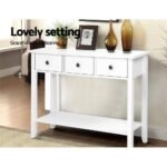 Artiss Console Table 3 Drawers 100CM White Chole - Image 6