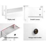 Artiss Console Table 3 Drawers 100CM White Chole - Image 7