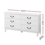Artiss 6 Chest of Drawers - KUBI White - Image 2