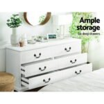 Artiss 6 Chest of Drawers - KUBI White - Image 4