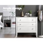 Artiss 3 Chest of Drawers - BRITTANY White - Image 6