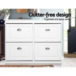 Artiss Shoe Rack Cabinet 16 Pairs 4-tier White Paul - Image 5