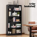 Artiss Bookshelf 5 Tiers ANTON Black - Image 6