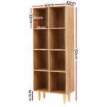 Artiss Bookshelf Bookcase 4 Tiers LEOR Pine - Image 4