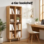 Artiss Bookshelf Bookcase 4 Tiers LEOR Pine - Image 6