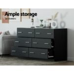 Artiss 6 Chest of Drawers - VEDA Black - Image 6