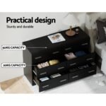 Artiss 6 Chest of Drawers - VEDA Black - Image 7