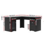 Artiss Computer Desk Home Office Study Desks L-shaped Corner Table with Storage - Image 2