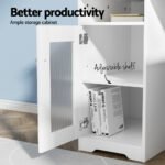 Artiss Computer Desk Shelf Cabinet L-Shape White 150CM - Image 5