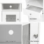 Artiss Computer Desk Shelf Cabinet L-Shape White 150CM - Image 6