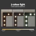 Artiss Dressing Table Set Stool 12 Led Bulbs Black - Image 5