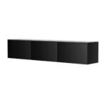 Artiss Floating Entertainment Unit TV Cabinet High Glossy Black 3 Cabinets 200CM - Image 3