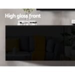 Artiss Floating Entertainment Unit TV Cabinet High Glossy Black 3 Cabinets 200CM - Image 7