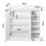 Artiss Shoe Rack Cabinet 21 Pairs Adjustable Shelves White Clair - Image 4