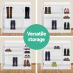 Artiss Shoe Rack Cabinet 21 Pairs Adjustable Shelves White Clair - Image 7