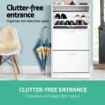 Artiss Shoe Rack Cabinet 36 Pairs Adjustable Shelves Ivy - Image 5