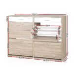 Artiss Shoe Rack Cabinet 36 Pairs Adjustable Shelves Pine Sara - Image 4