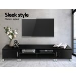Artiss TV Cabinet Entertainment Unit 190cm Black Danson - Image 5