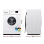 Devanti 8kg Front Load Washing Machine Quick Wash 24h Delay Start Automatic - Image 2