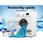 Devanti 8kg Front Load Washing Machine Quick Wash 24h Delay Start Automatic - Image 3