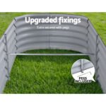 Green Fingers Garden Bed 240X80X42cm Oval Planter Box Raised Container Galvanised - Image 4