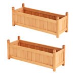 2x Green Fingers Raised Garden Bed 90x30x33cm Wooden Planter Box Raised Container Growing - Image 7
