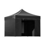 Instahut Gazebo Pop Up Marquee 3x3m Folding Tent Wedding Gazebos 500D Black - Image 8