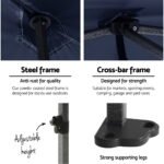 Instahut Gazebo Pop Up Marquee 3x3 Folding Tent Gazebos Camping 500D Oxford Navy - Image 4