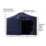 Instahut Gazebo 3x4.5 Pop Up Marquee Folding Tent Wedding Gazebos Camping Outdoor Shade Canopy Navy - Image 2