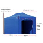 Instahut Gazebo 3x6 Pop Up Marquee Folding Tent Wedding Gazebos Camping Outdoor Shade Canopy Blue - Image 2