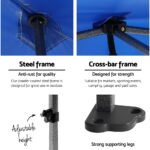 Instahut Gazebo 3x6 Pop Up Marquee Folding Tent Wedding Gazebos Camping Outdoor Shade Canopy Blue - Image 4
