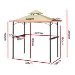 Instahut Gazebo Outdoor Patio Marquee BBQ Grill Shelter Garden Shade Hooks Beige - Image 2
