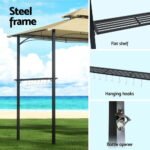 Instahut Gazebo Outdoor Patio Marquee BBQ Grill Shelter Garden Shade Hooks Beige - Image 5