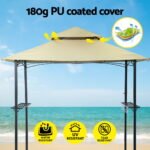Instahut Gazebo Outdoor Patio Marquee BBQ Grill Shelter Garden Shade Hooks Beige - Image 6