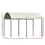 Instahut Gazebo Marquee 4x3m Outdoor Event Wedding Tent Camping Party Shade Iron Art Canopy Beige - Image 2
