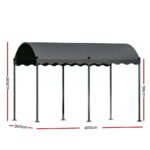 Instahut Gazebo Marquee 4x3m Outdoor Event Wedding Tent Camping Party Shade Iron Art Canopy Grey - Image 2