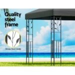 Instahut Gazebo 3x3m Marquee Outdoor Wedding Party Event Tent Home Iron Art Shade Grey - Image 5