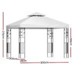 Instahut Gazebo 3x3m Marquee Outdoor Wedding Party Event Tent Home Iron Art Shade White - Image 2