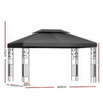 Instahut Gazebo 4x3m Marquee Outdoor Wedding Party Event Tent Home Iron Art Shade Grey - Image 2