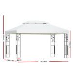 Instahut Gazebo 4x3m Marquee Outdoor Wedding Party Event Tent Home Iron Art Shade White - Image 2
