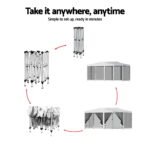 Instahut Gazebo Pop Up Marquee 3x6m Wedding Party Outdoor Camping Tent Canopy Shade Mesh Wall White - Image 6