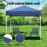 Instahut Gazebo 2x2m Outdoor Patio Garden Marquee Shade w/ Base Pods Blue - Image 4