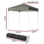 Instahut Gazebo 2x2m Outdoor Patio Garden Marquee Shade Grey - Image 2