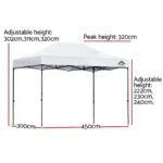 Instahut Gazebo Pop Up 3x4.5m w/Base Podx4 Marquee Folding Outdoor Wedding Camping Tent Shade Canopy White - Image 2