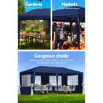 Instahut Gazebo 3x6m Marquee Wedding Party Tent Outdoor Camping Side Wall Canopy 6 Panel Blue - Image 4