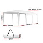 Instahut Gazebo 3x9 Wedding Party Marquee Tent Outdoor Event Camping Shade White - Image 2
