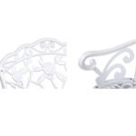Gardeon Outdoor Garden Bench Seat 100cm Cast Aluminium Outdoor Patio Chair Vintage White - Image 3