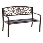 Gardeon Outdoor Garden Bench Seat Steel Outdoor Furniture 3 Seater Park Bronze - Image 8