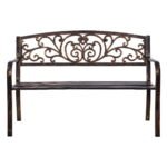 Gardeon Outdoor Garden Bench Seat Steel Outdoor Furniture 3 Seater Park Bronze - Image 3